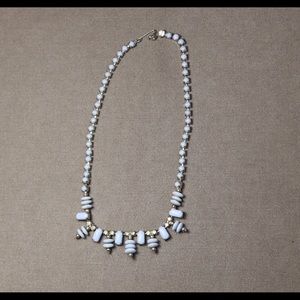 Vintage costume jewelry blue rhinestone necklace